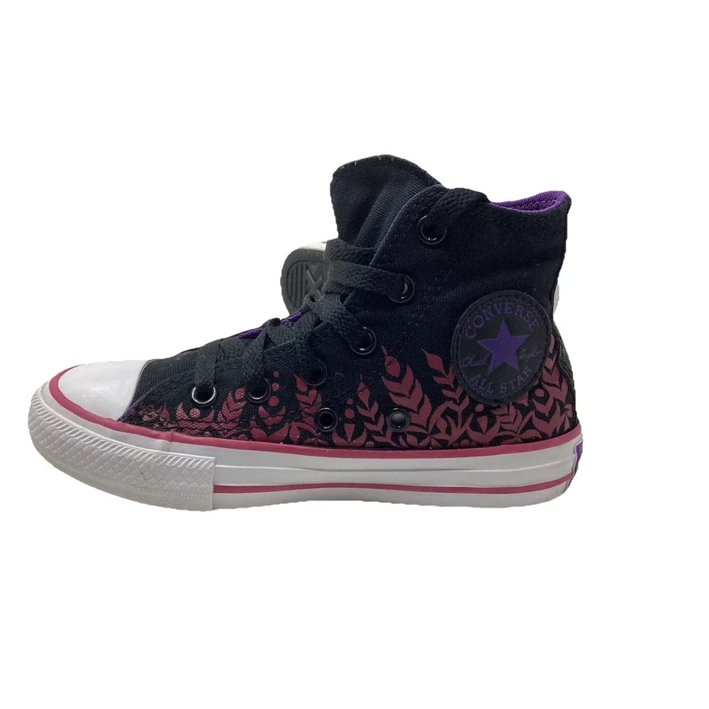 Converse Sz 2 Frozen Anna All Stars Chuck Taylor High Top Sneakers Girl Disney